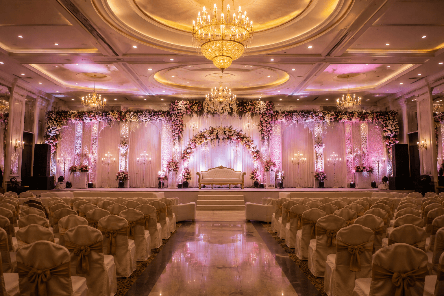 Reception stage, wide, full room